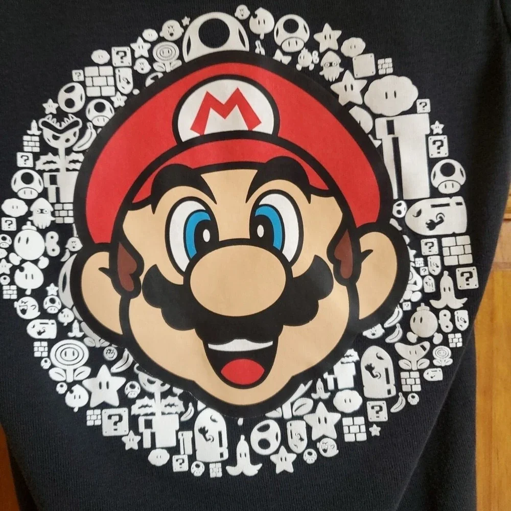 Carter's Size 6 Pajama Top Kids Black Super Mario Graphic Tee Nintendo Shirt